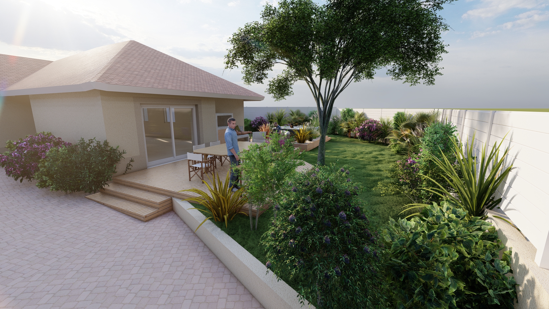 Aménagement d'un jardin complet avec Spa à Lons - (64)