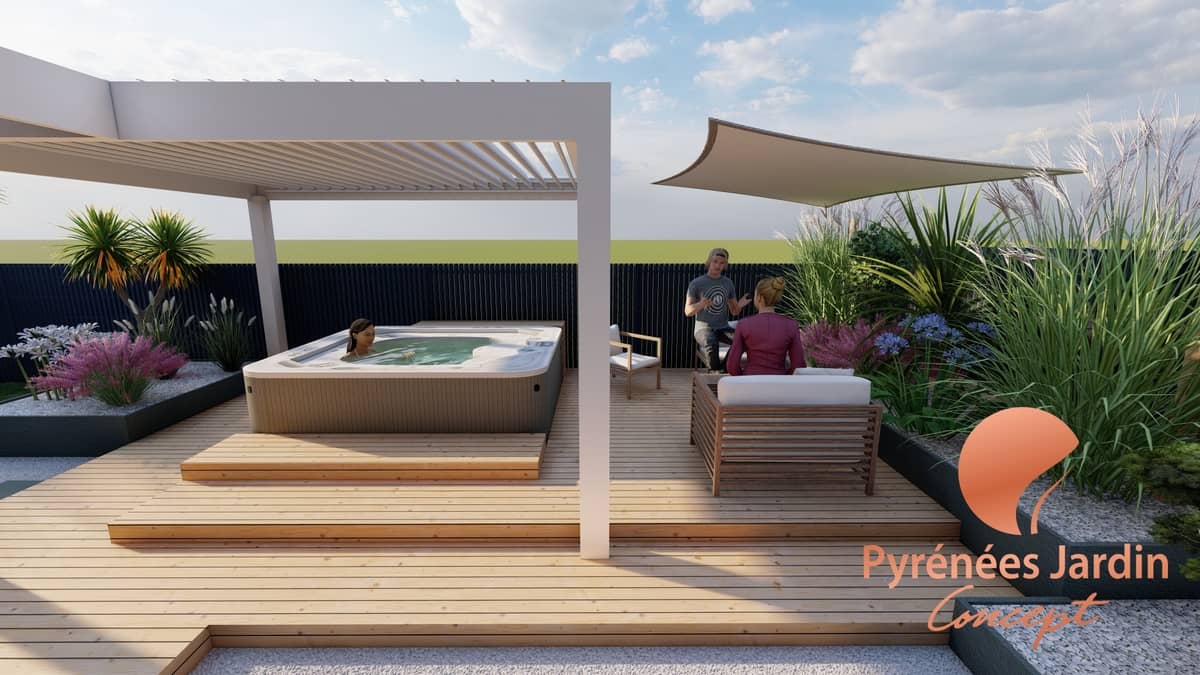 Création d'un espace bien-être - Jardin Pau | Pyrénées Jardin Concept