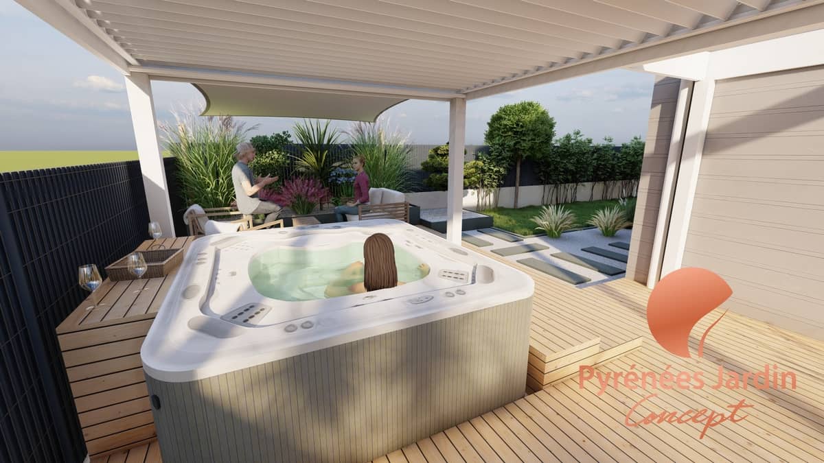 Création d'un espace bien-être - Jardin Pau | Pyrénées Jardin Concept