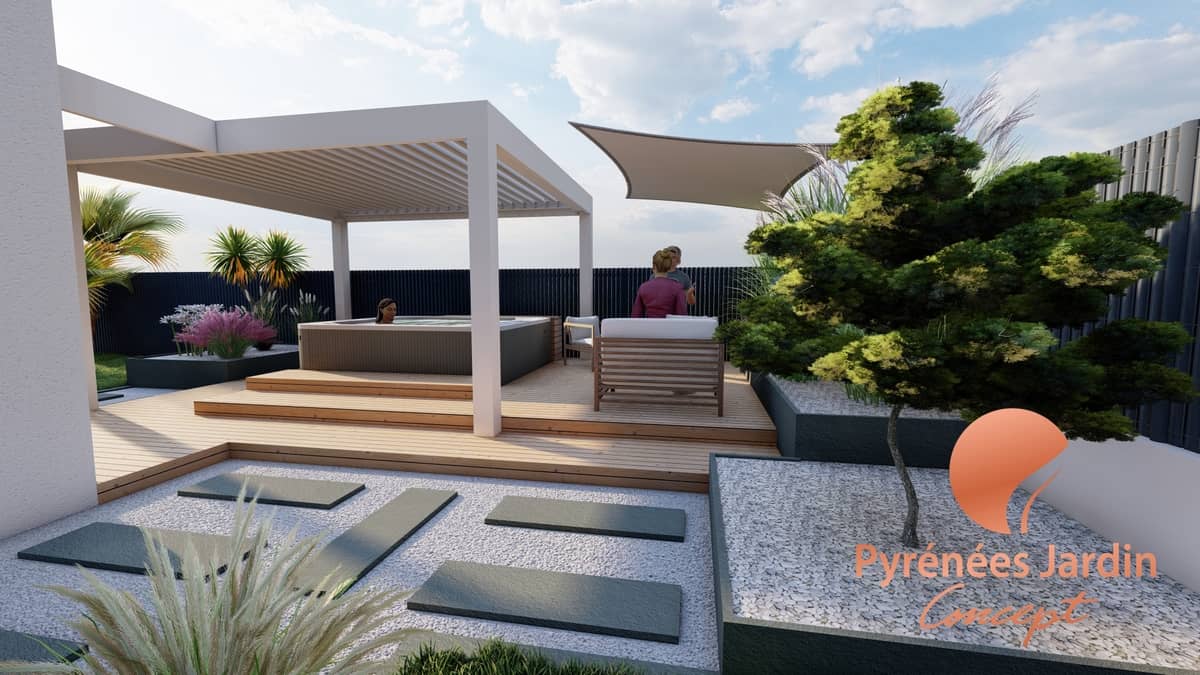 Création d'un espace bien-être - Jardin Pau | Pyrénées Jardin Concept