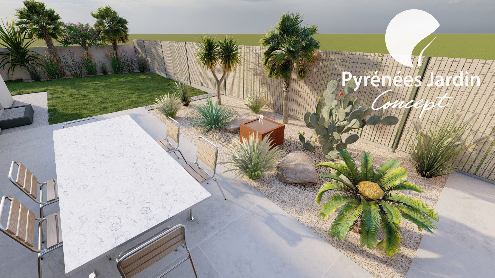 Exemple d'étude paysagère réalisée par Pyrénées Jardin Concept à Pau (Lons)